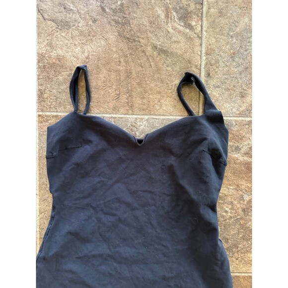 Skims Raw Edge Slit Front Mini Dress Onyx Size Medium - Picture 5 of 7